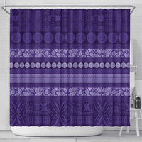 Fiji Marau na Kerisimasi Shower Curtain Purple Tapa Masi Inspired Christmas - Polynesian Pride