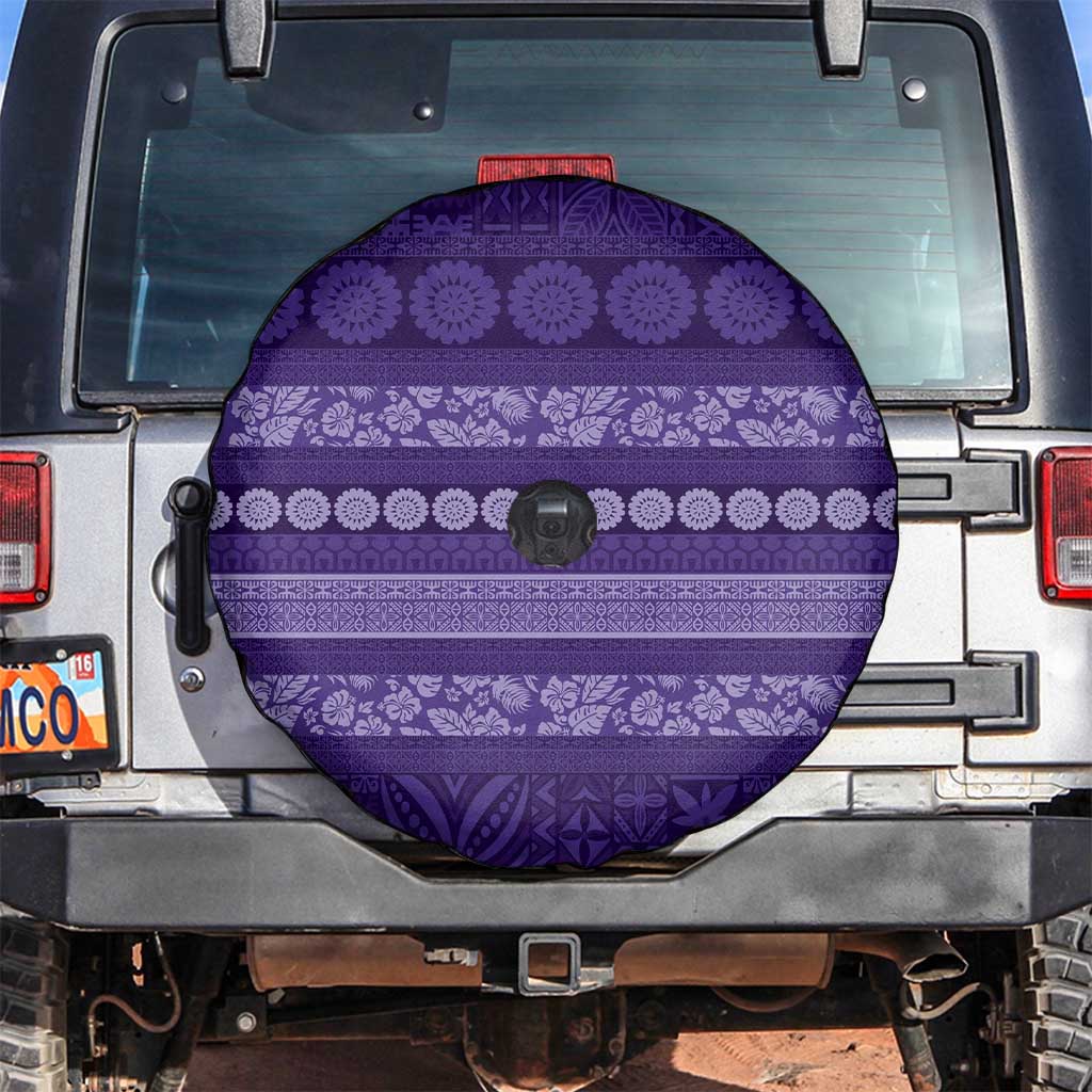 Fiji Marau na Kerisimasi Spare Tire Cover Purple Tapa Masi Inspired Christmas - Polynesian Pride
