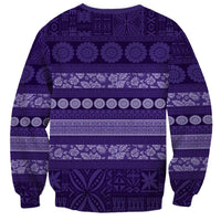 Fiji Marau na Kerisimasi Sweatshirt Purple Tapa Masi Inspired Christmas - Polynesian Pride