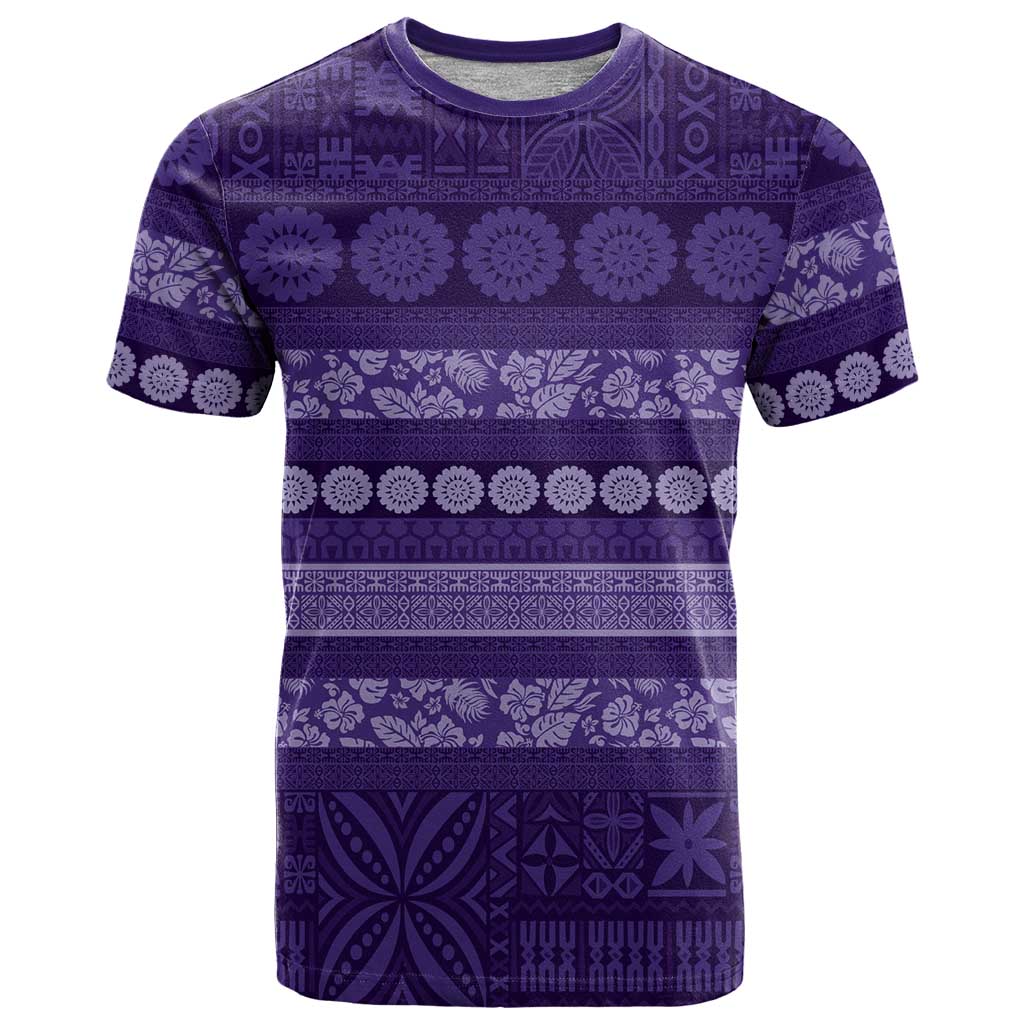 Fiji Marau na Kerisimasi T Shirt Purple Tapa Masi Inspired Christmas - Polynesian Pride