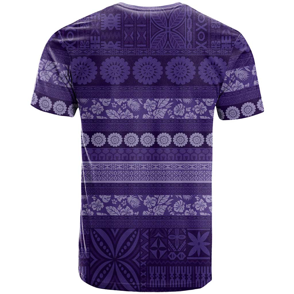 Fiji Marau na Kerisimasi T Shirt Purple Tapa Masi Inspired Christmas - Polynesian Pride