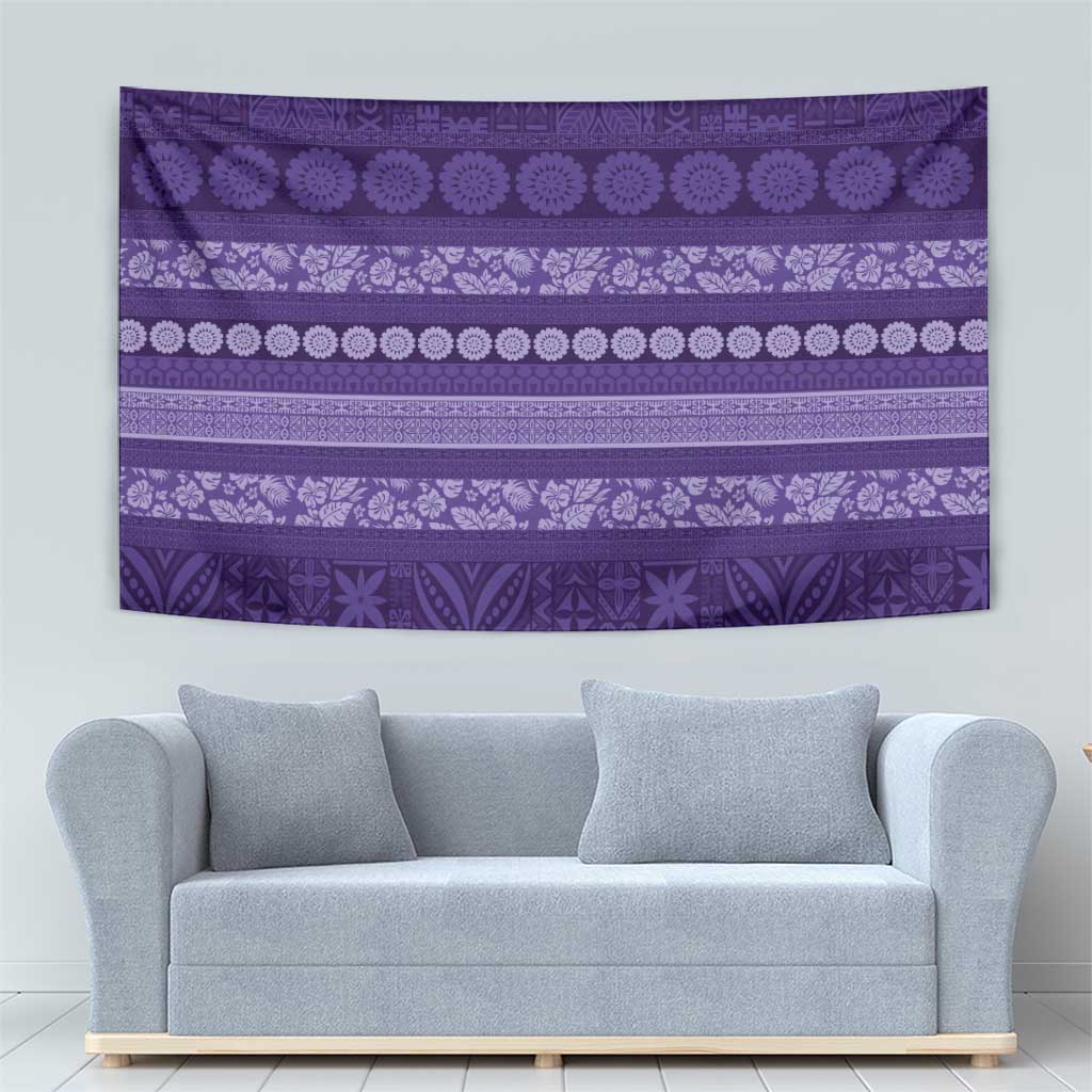 Fiji Marau na Kerisimasi Tapestry Purple Tapa Masi Inspired Christmas - Polynesian Pride