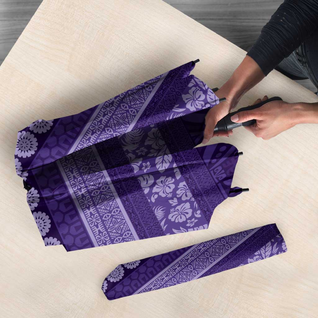 Fiji Marau na Kerisimasi Umbrella Purple Tapa Masi Inspired Christmas - Polynesian Pride