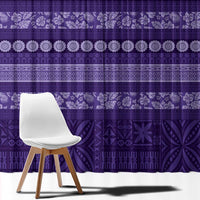 Fiji Marau na Kerisimasi Window Curtain Purple Tapa Masi Inspired Christmas - Polynesian Pride