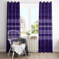 Fiji Marau na Kerisimasi Window Curtain Purple Tapa Masi Inspired Christmas - Polynesian Pride