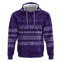 Fiji Marau na Kerisimasi Zip Hoodie Purple Tapa Masi Inspired Christmas - Polynesian Pride