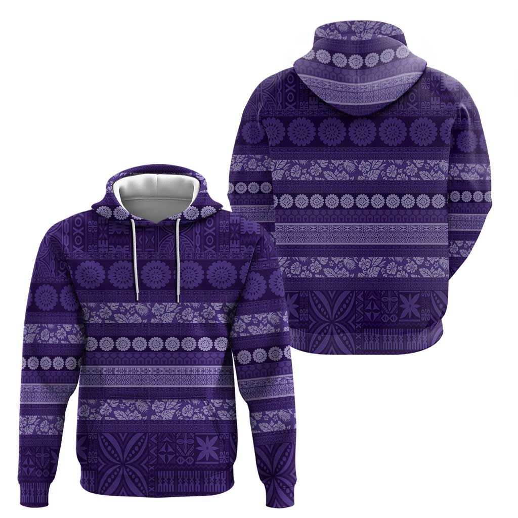 Fiji Marau na Kerisimasi Zip Hoodie Purple Tapa Masi Inspired Christmas - Polynesian Pride