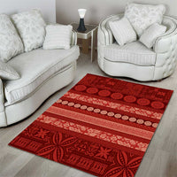 Fiji Marau na Kerisimasi Area Rug Red Tapa Masi Inspired Christmas - Polynesian Pride