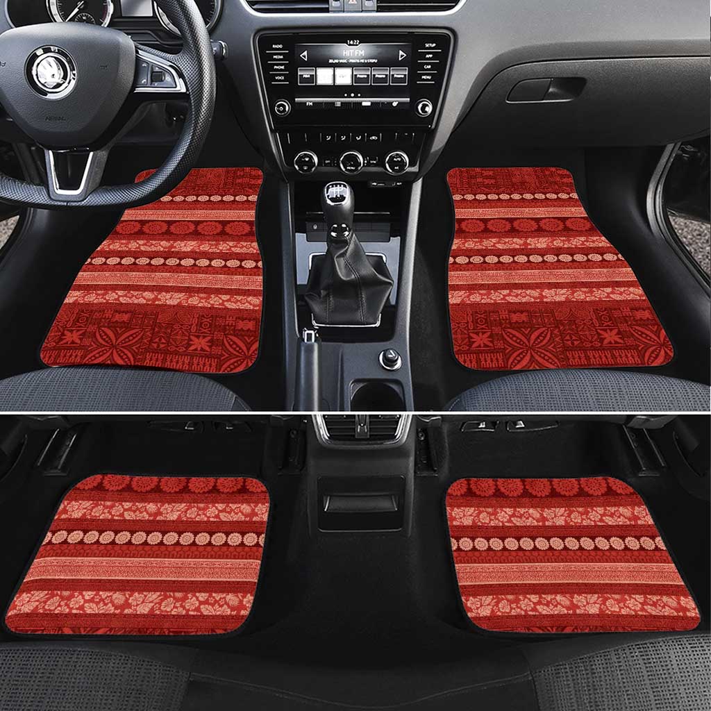Fiji Marau na Kerisimasi Car Mats Red Tapa Masi Inspired Christmas - Polynesian Pride