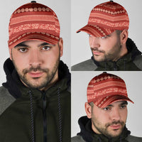 Fiji Marau na Kerisimasi Classic Cap Red Tapa Masi Inspired Christmas - Polynesian Pride