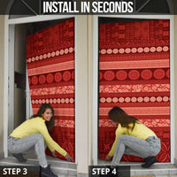 Fiji Marau na Kerisimasi Door Cover Red Tapa Masi Inspired Christmas - Polynesian Pride
