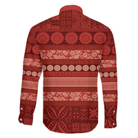 Fiji Marau na Kerisimasi Family Matching Tank Maxi Dress and Hawaiian Shirt Red Tapa Masi Inspired Christmas - Polynesian Pride