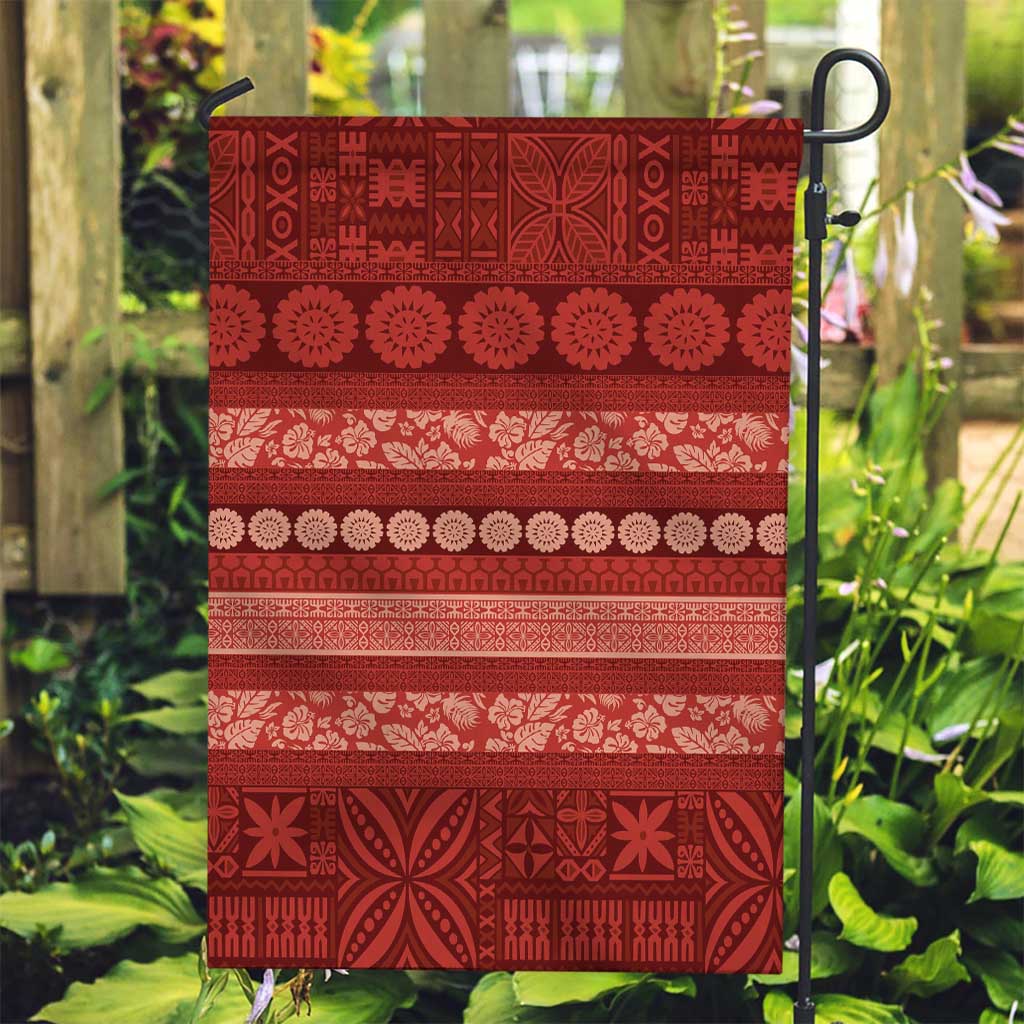 Fiji Marau na Kerisimasi Garden Flag Red Tapa Masi Inspired Christmas - Polynesian Pride