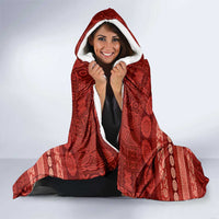 Fiji Marau na Kerisimasi Hooded Blanket Red Tapa Masi Inspired Christmas - Polynesian Pride