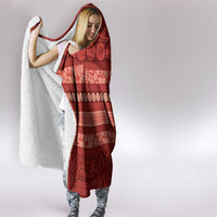 Fiji Marau na Kerisimasi Hooded Blanket Red Tapa Masi Inspired Christmas - Polynesian Pride
