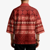 Fiji Marau na Kerisimasi Kimono Red Tapa Masi Inspired Christmas LT9 - Polynesian Pride