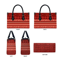 Fiji Marau na Kerisimasi Leather Bag Red Tapa Masi Inspired Christmas LT9 - Polynesian Pride