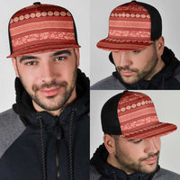 Fiji Marau na Kerisimasi Mesh Trucker Cap Red Tapa Masi Inspired Christmas - Polynesian Pride