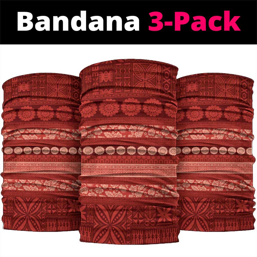 Fiji Marau na Kerisimasi Neck Gaiter Red Tapa Masi Inspired Christmas - Polynesian Pride
