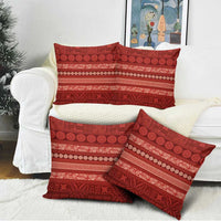 Fiji Marau na Kerisimasi Pillow Cover Red Tapa Masi Inspired Christmas LT9 - Polynesian Pride