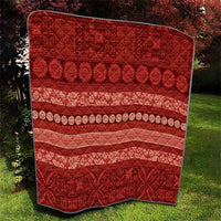 Fiji Marau na Kerisimasi Quilt Red Tapa Masi Inspired Christmas - Polynesian Pride