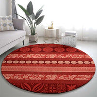 Fiji Marau na Kerisimasi Round Carpet Red Tapa Masi Inspired Christmas - Polynesian Pride