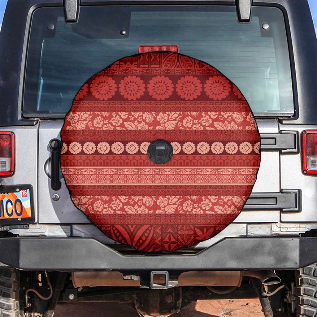 Fiji Marau na Kerisimasi Spare Tire Cover Red Tapa Masi Inspired Christmas - Polynesian Pride