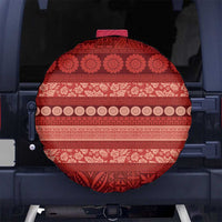 Fiji Marau na Kerisimasi Spare Tire Cover Red Tapa Masi Inspired Christmas - Polynesian Pride
