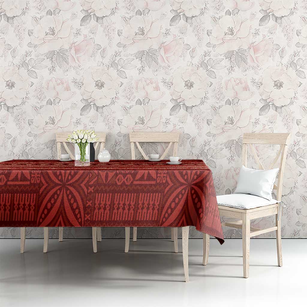 Fiji Marau na Kerisimasi Tablecloth Red Tapa Masi Inspired Christmas - Polynesian Pride