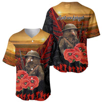 Maori Kiwi Soldier Fern Tattoo ANZAC Day Baseball Jersey Lest We Forget