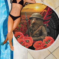 Maori Kiwi Soldier Fern Tattoo ANZAC Day Beach Blanket Lest We Forget