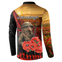 Maori Kiwi Soldier Fern Tattoo ANZAC Day Button Sweatshirt Lest We Forget LT9 - Polynesian Pride
