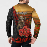 Maori Kiwi Soldier Fern Tattoo ANZAC Day Button Sweatshirt Lest We Forget LT9 - Polynesian Pride