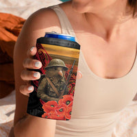Maori Kiwi Soldier Fern Tattoo ANZAC Day 4 in 1 Can Cooler Tumbler Lest We Forget