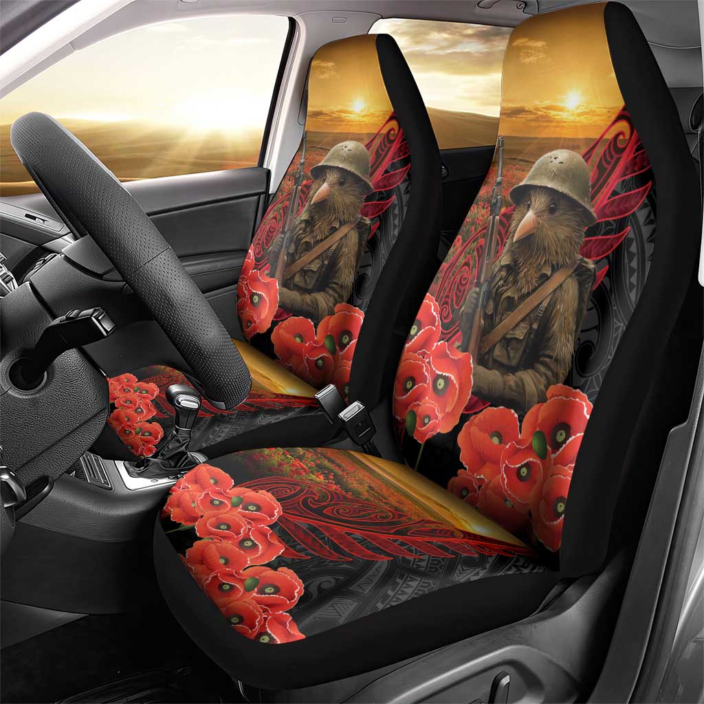 Maori Kiwi Soldier Fern Tattoo ANZAC Day Car Seat Cover Lest We Forget