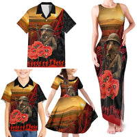 Maori Kiwi Soldier Fern Tattoo ANZAC Day Family Matching Tank Maxi Dress and Hawaiian Shirt Lest We Forget