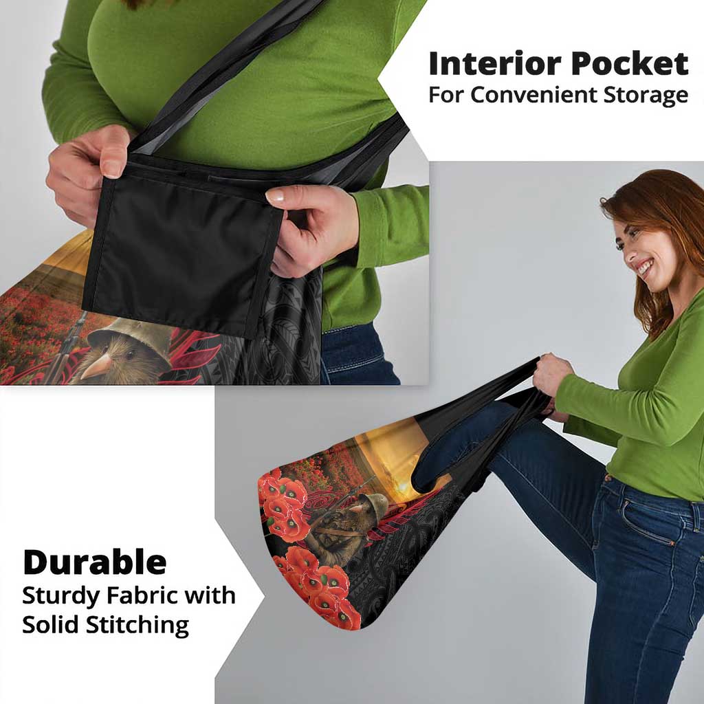 Maori Kiwi Soldier Fern Tattoo ANZAC Day Grocery Bag Lest We Forget