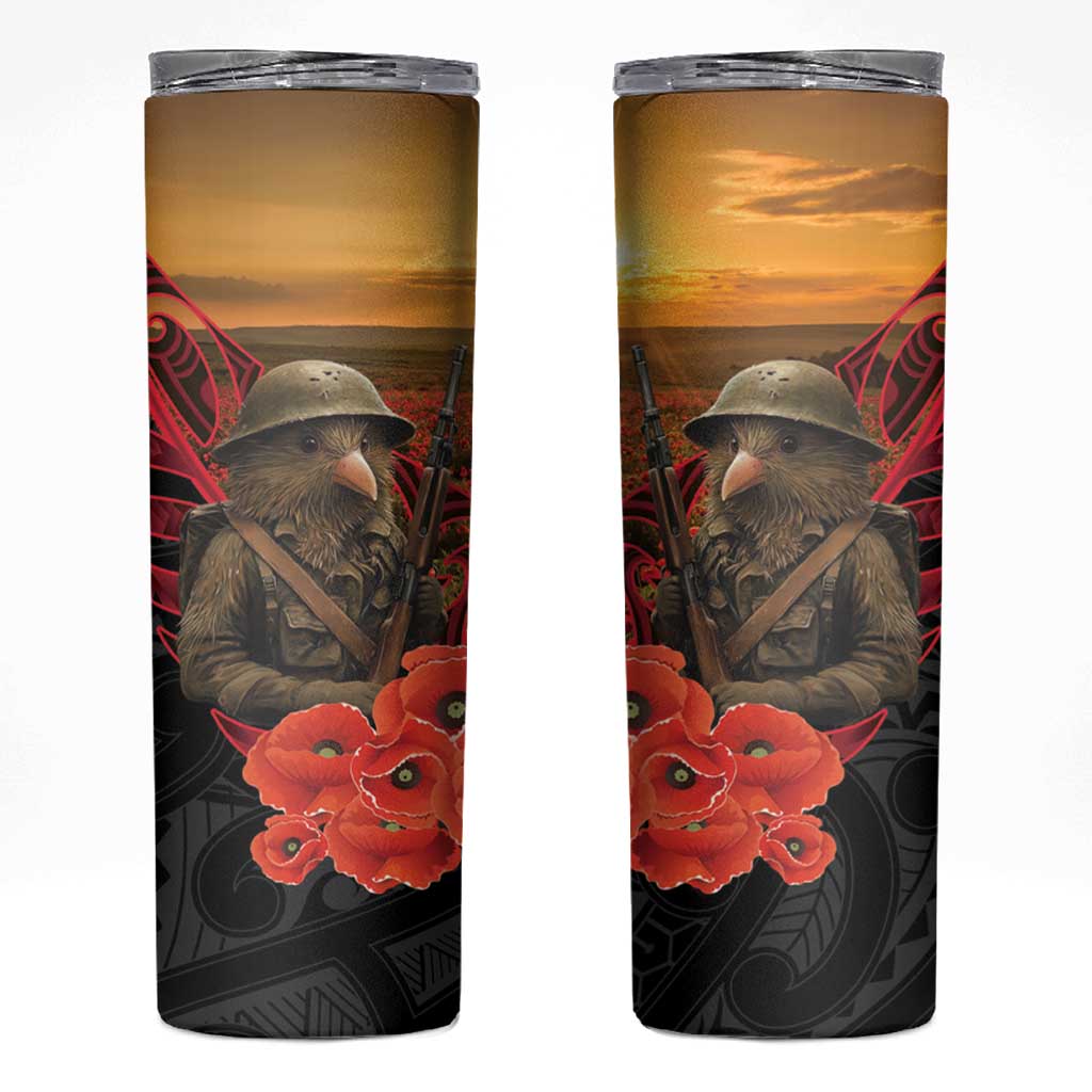 Maori Kiwi Soldier Fern Tattoo ANZAC Day Skinny Tumbler Lest We Forget