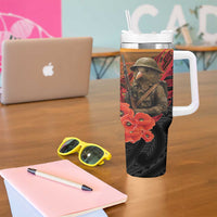 Maori Kiwi Soldier Fern Tattoo ANZAC Day Tumbler With Handle Lest We Forget