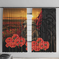 Maori Kiwi Soldier Fern Tattoo ANZAC Day Window Curtain Lest We Forget