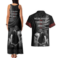 New Zealand Mother's Day Couples Matching Tank Maxi Dress and Hawaiian Shirt Maori Hongi Aroha Ahau Ki A Koe Mama