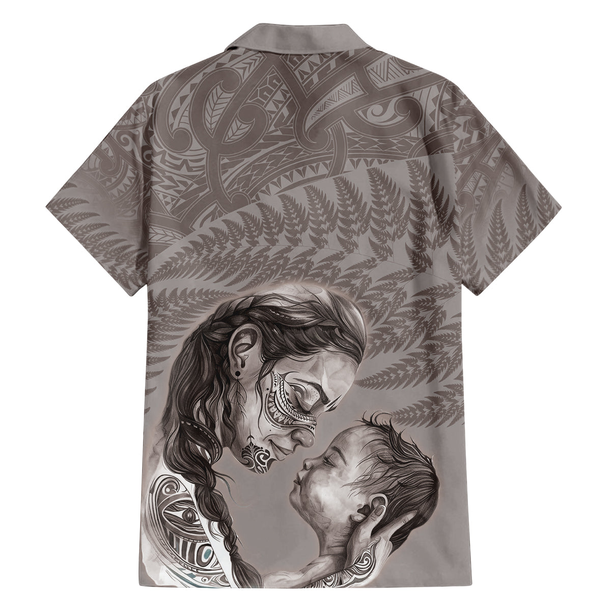 New Zealand Mother's Day Family Matching Off Shoulder Short Dress and Hawaiian Shirt Maori Mo Toku Mama Silver Fern