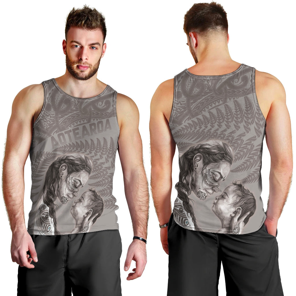 New Zealand Mother's Day Men Tank Top Maori Mo Toku Mama Silver Fern