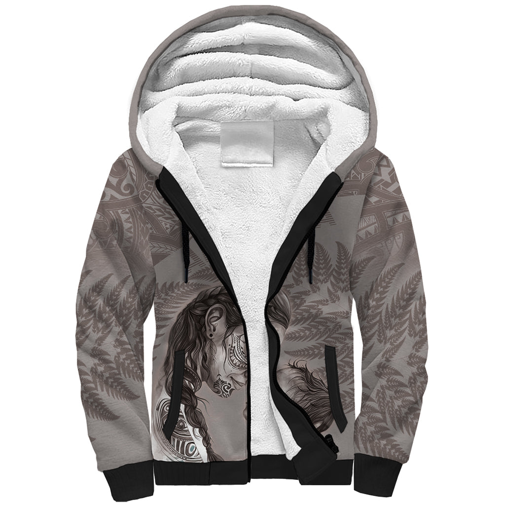 New Zealand Mother's Day Sherpa Hoodie Maori Mo Toku Mama Silver Fern