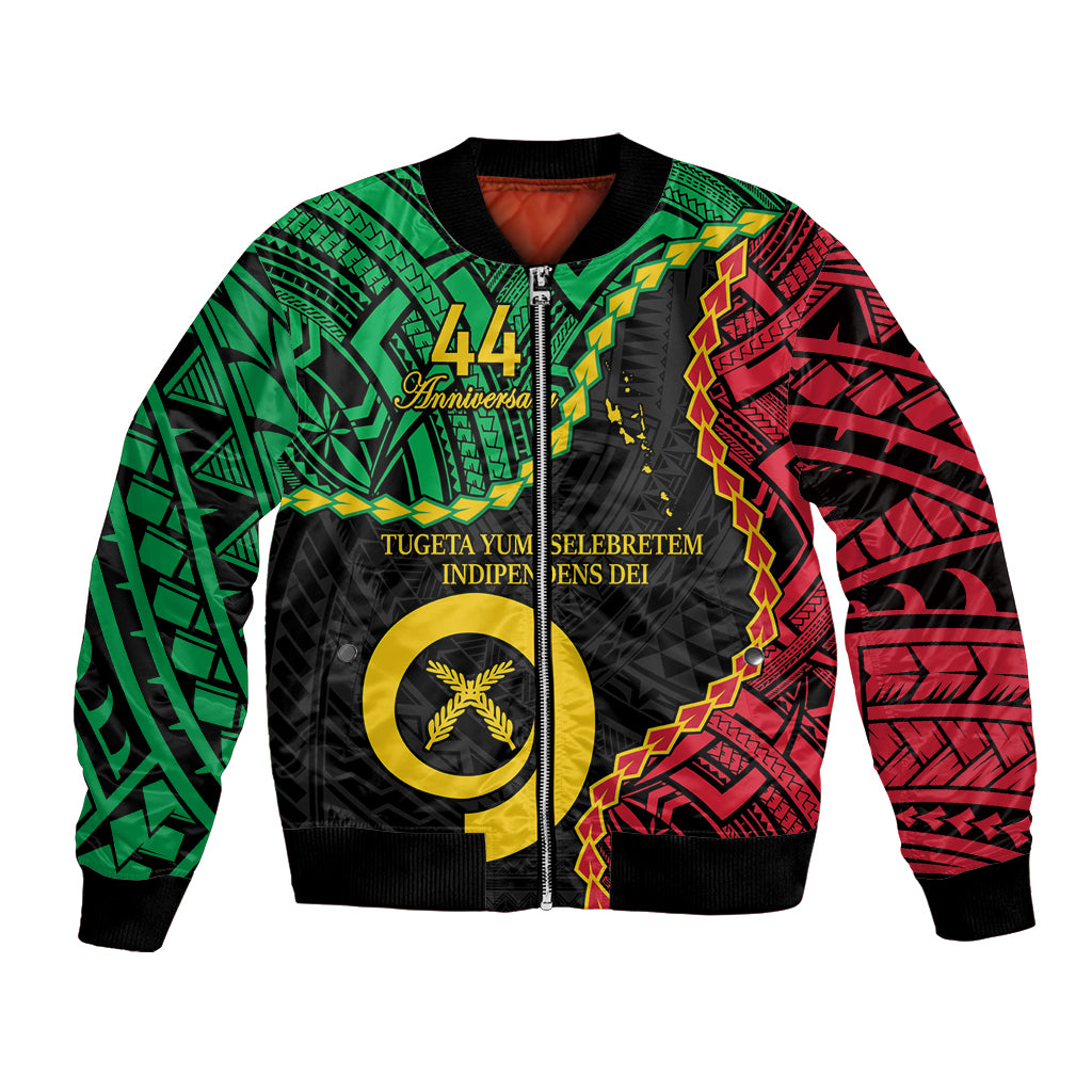 Personalised Vanuatu 44th Anniversary Bomber Jacket Tugeta Yumi Selebretem Indipendens Dei
