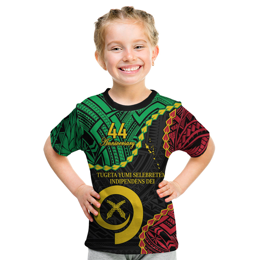 Personalised Vanuatu 44th Anniversary Kid T Shirt Tugeta Yumi Selebretem Indipendens Dei