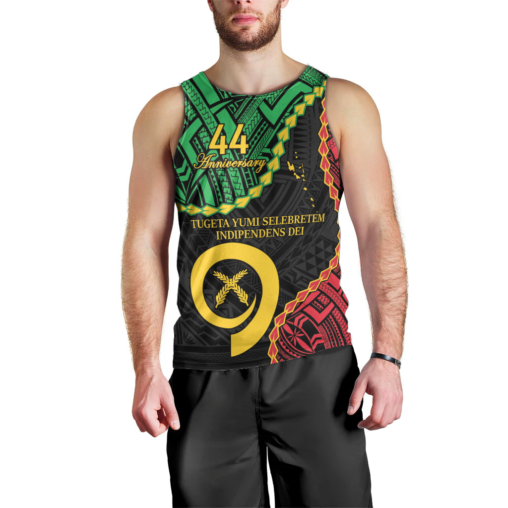 Personalised Vanuatu 44th Anniversary Men Tank Top Tugeta Yumi Selebretem Indipendens Dei