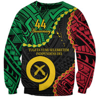 Personalised Vanuatu 44th Anniversary Sweatshirt Tugeta Yumi Selebretem Indipendens Dei LT9 Unisex Black - Polynesian Pride