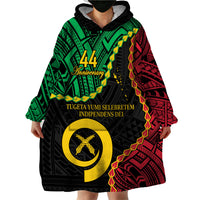 Personalised Vanuatu 44th Anniversary Wearable Blanket Hoodie Tugeta Yumi Selebretem Indipendens Dei