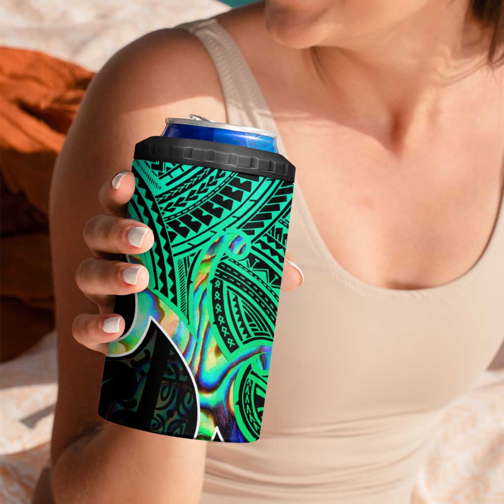 Personalised Aotearoa Papua Shell 4 in 1 Can Cooler Tumbler Maori Tribal Pattern